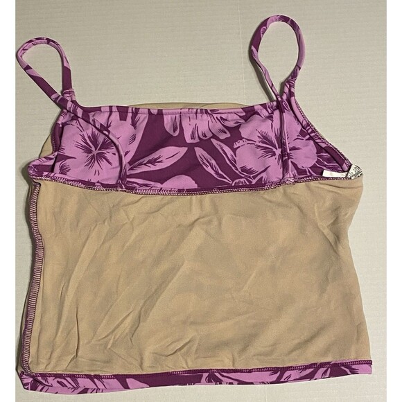 90s Leilani tankini Purple Hibiscus floral top (10) & bottoms (8) USA Made Y2K - Picture 10 of 14